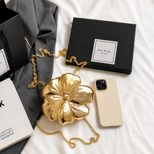 Gold Flower Clutch Bag for Women | Luxury Party & Wedding Handbag with Chain