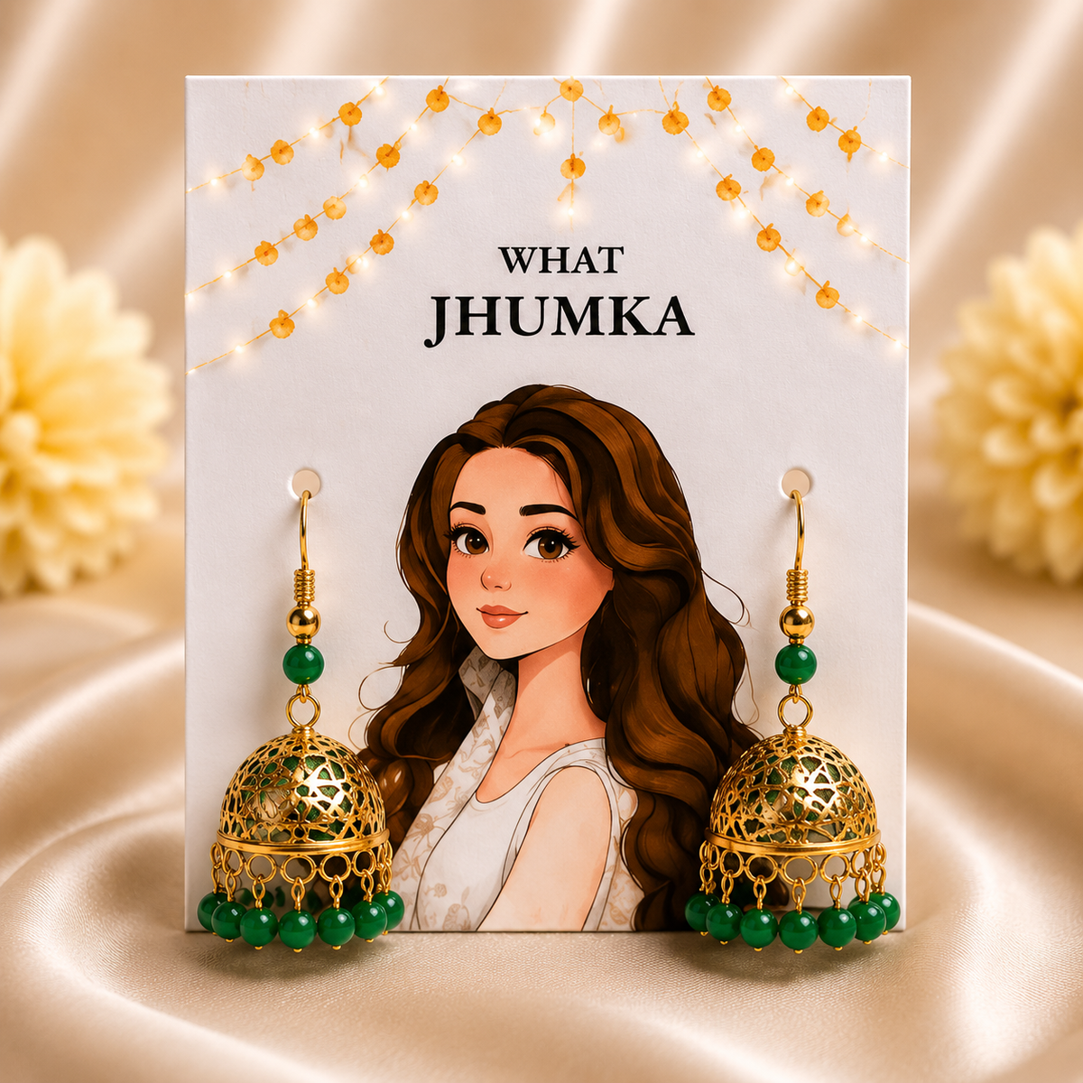 Green Jhumka Earrings – What Jhumka