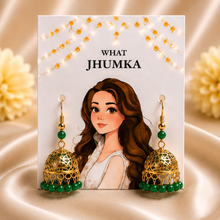 Green Jhumka Earrings – What Jhumka