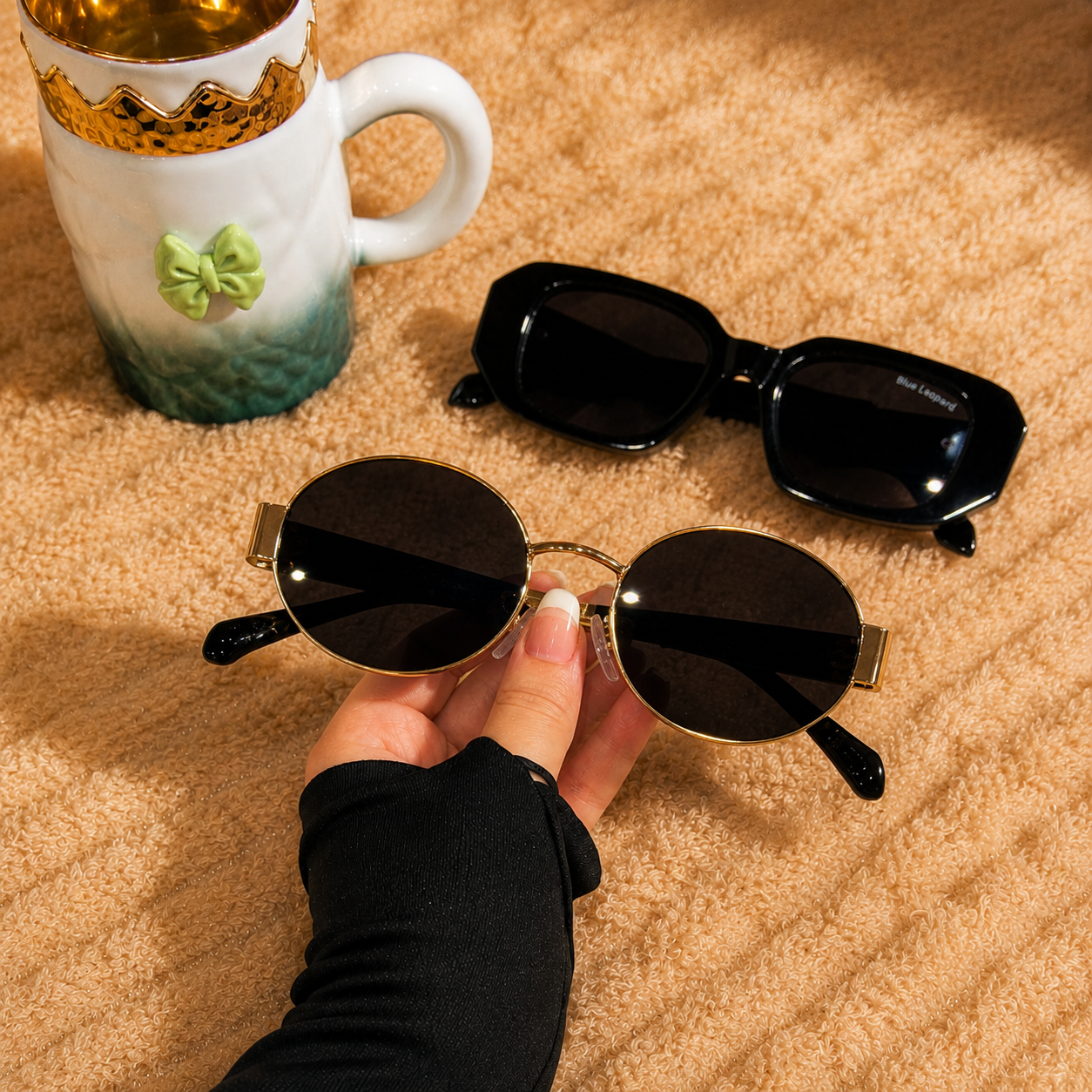 Gold Round Sunglasses for Women | Retro Luxury Shades