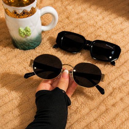 Gold Round Sunglasses for Women | Retro Luxury Shades
