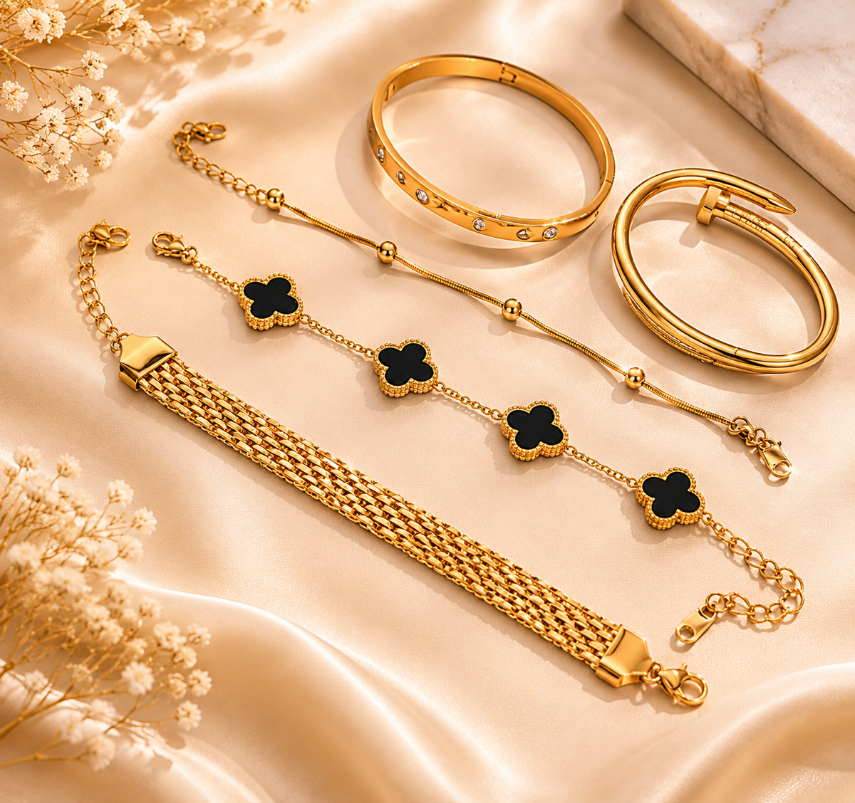 5-Piece Bracelet Set – Elegant Layered Bracelets
