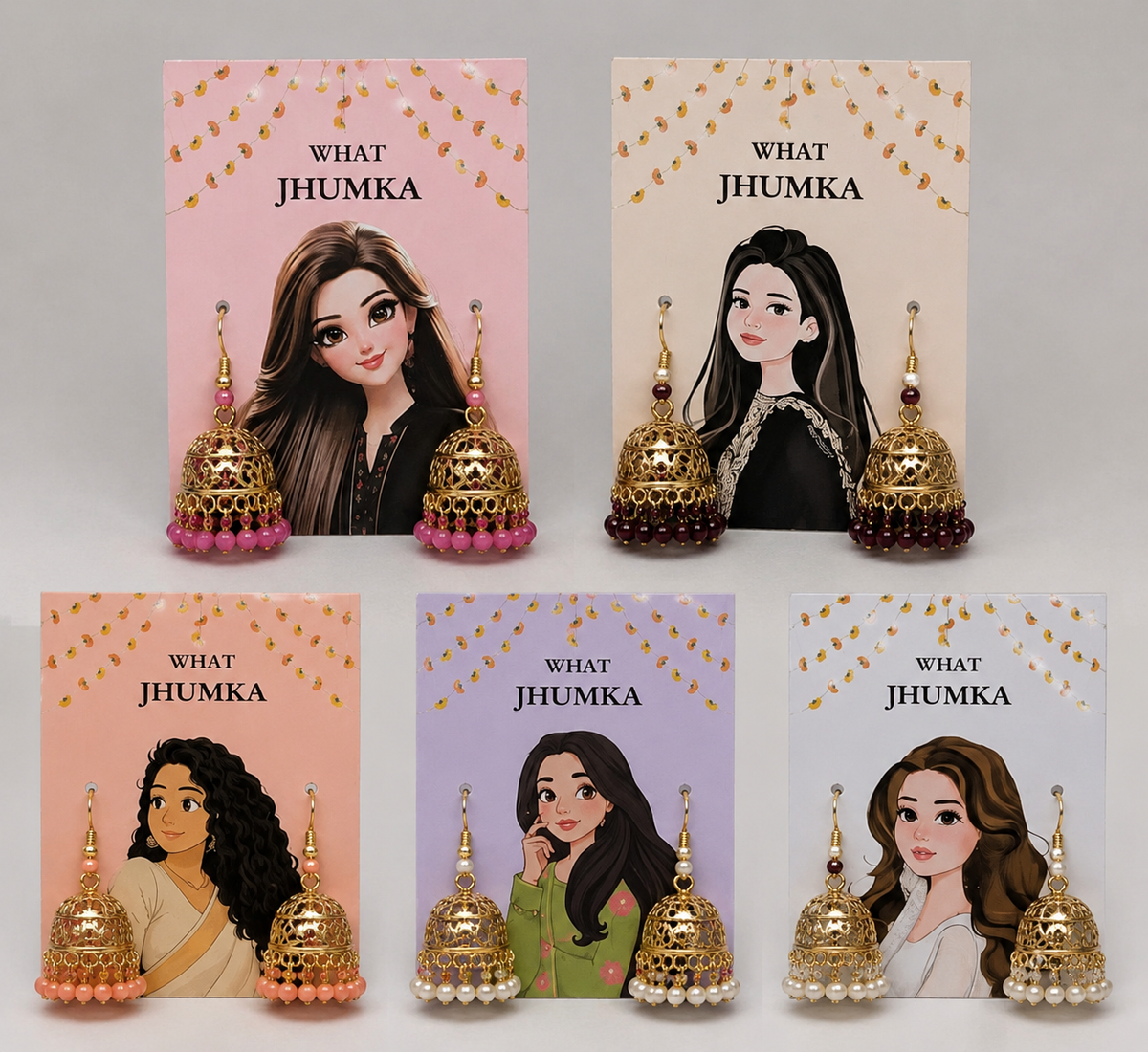 Wine Red Jhumka Earrings – What Jhumka