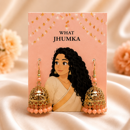 Peach Jhumka Earrings – What Jhumka