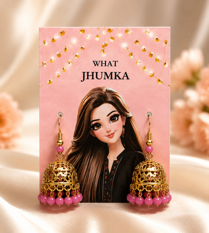 Pink Jhumka Earrings – What Jhumka