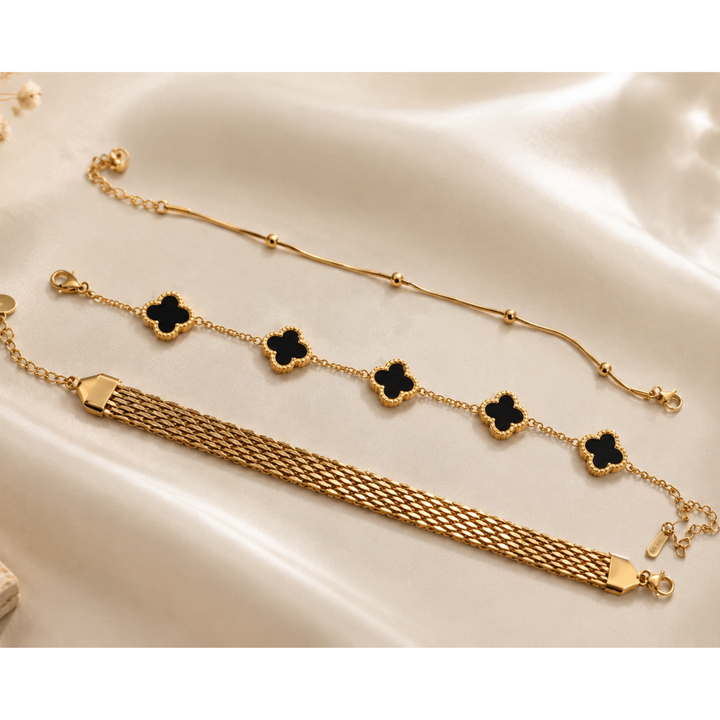 3-Pair Bracelet Set – Elegant Layered Bracelets