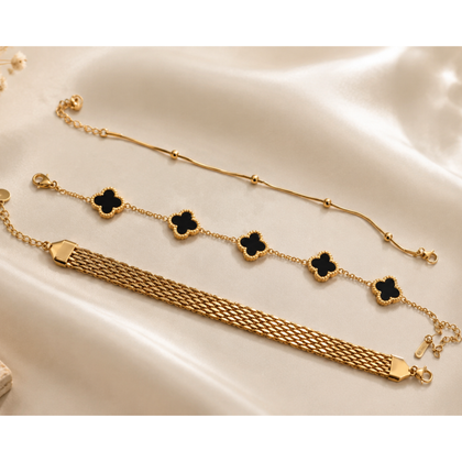 3-Pair Bracelet Set – Elegant Layered Bracelets