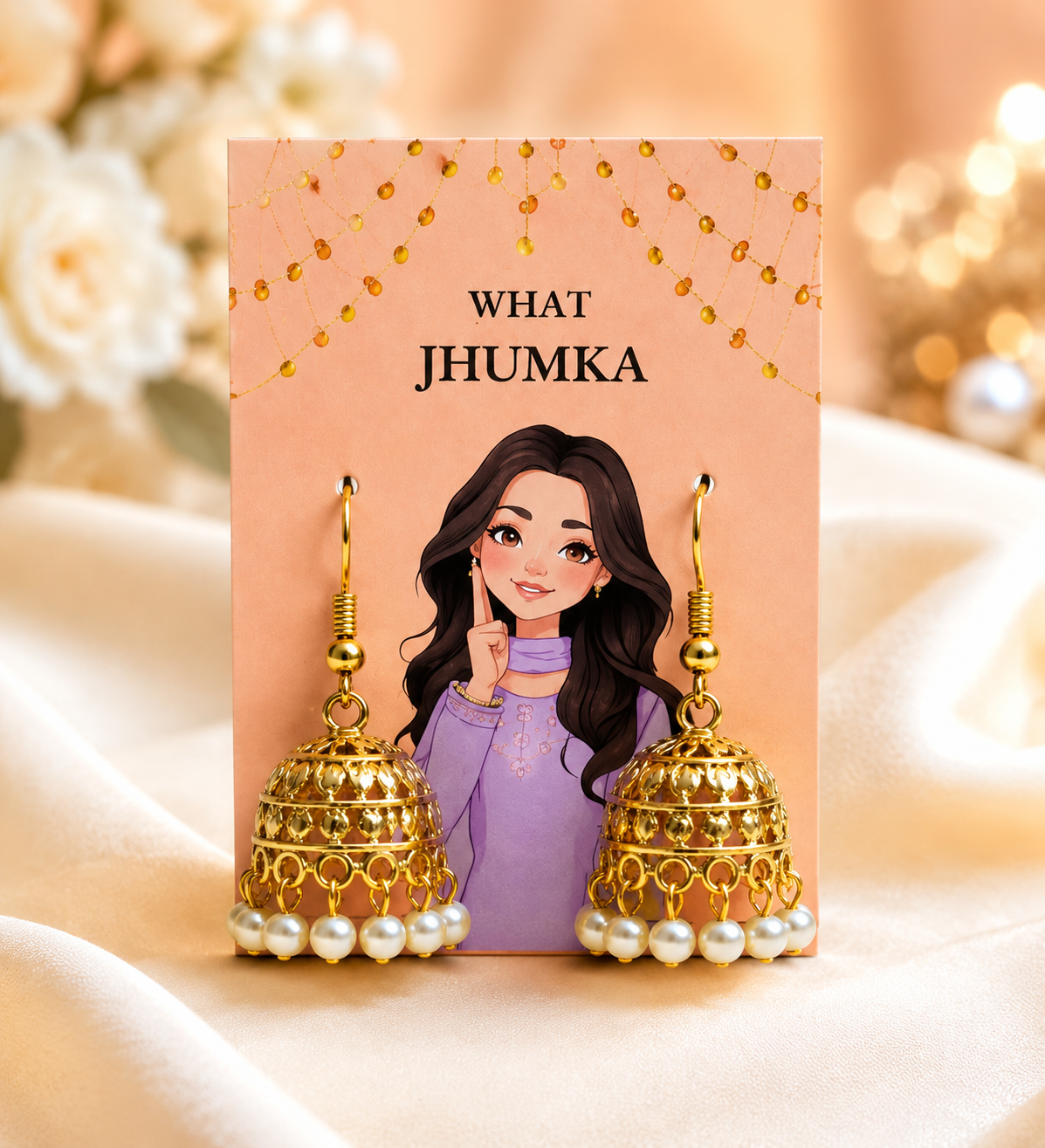 White Jhumka Earrings – What Jhumka